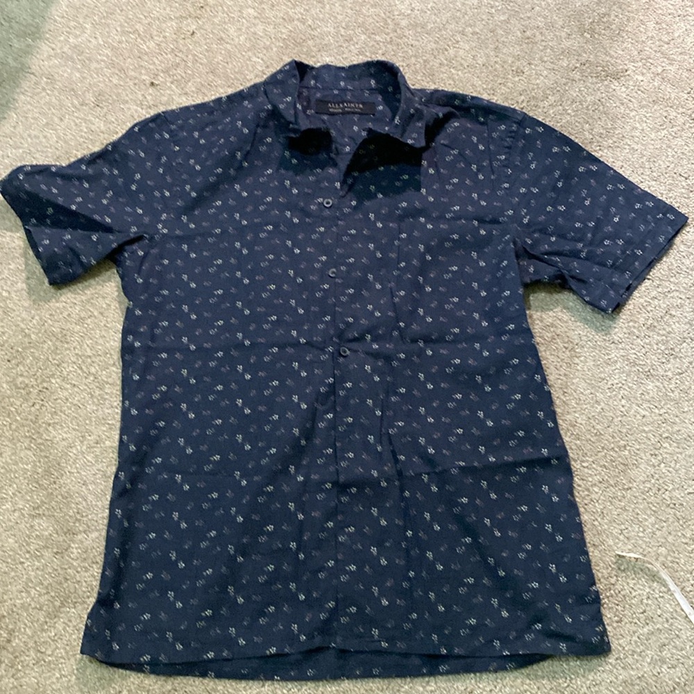 Allsaints Men’s Linen Short sleeve button up Medium